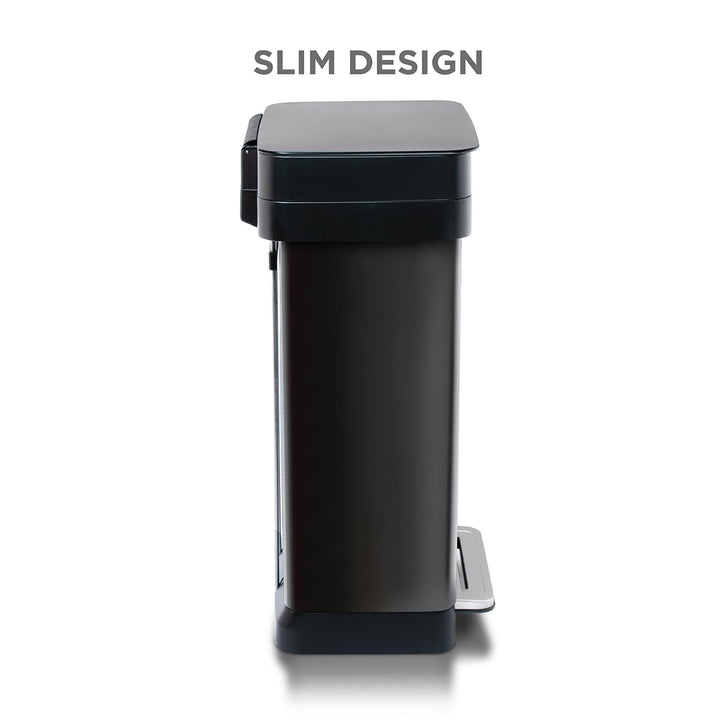 Clorox Trash Can, 13 Gallon Stainless Steel Garbage Bin w/ Wide Step (Open Box) - VMInnovations