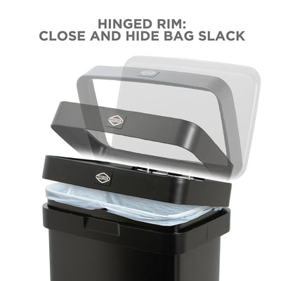Clorox Trash Can, 13 Gallon Stainless Steel Garbage Bin w/ Wide Step (Open Box)