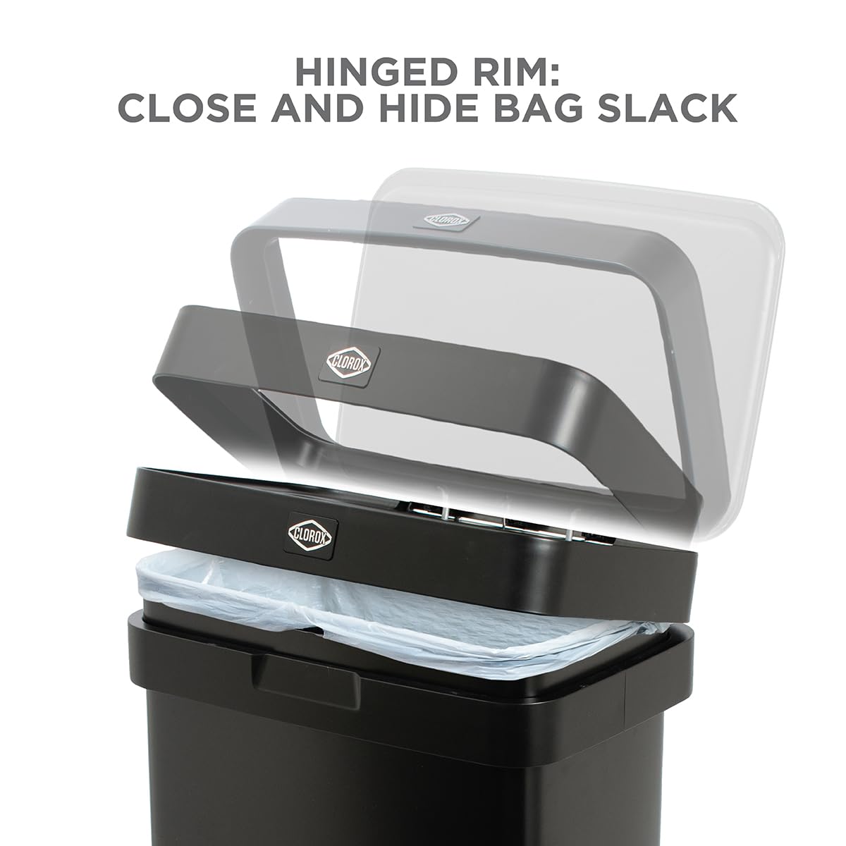 Clorox Trash Can, 13 Gallon Stainless Steel Garbage Bin w/ Wide Step (Open Box)