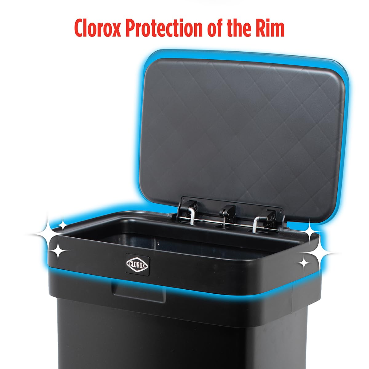 Clorox Trash Can, 13 Gallon Stainless Steel Garbage Bin w/ Wide Step (Open Box)
