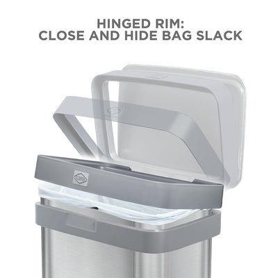 Clorox Trash Can, 13 Gallon Stainless Steel Garbage Bin with Wide Step, Silver - VMInnovations