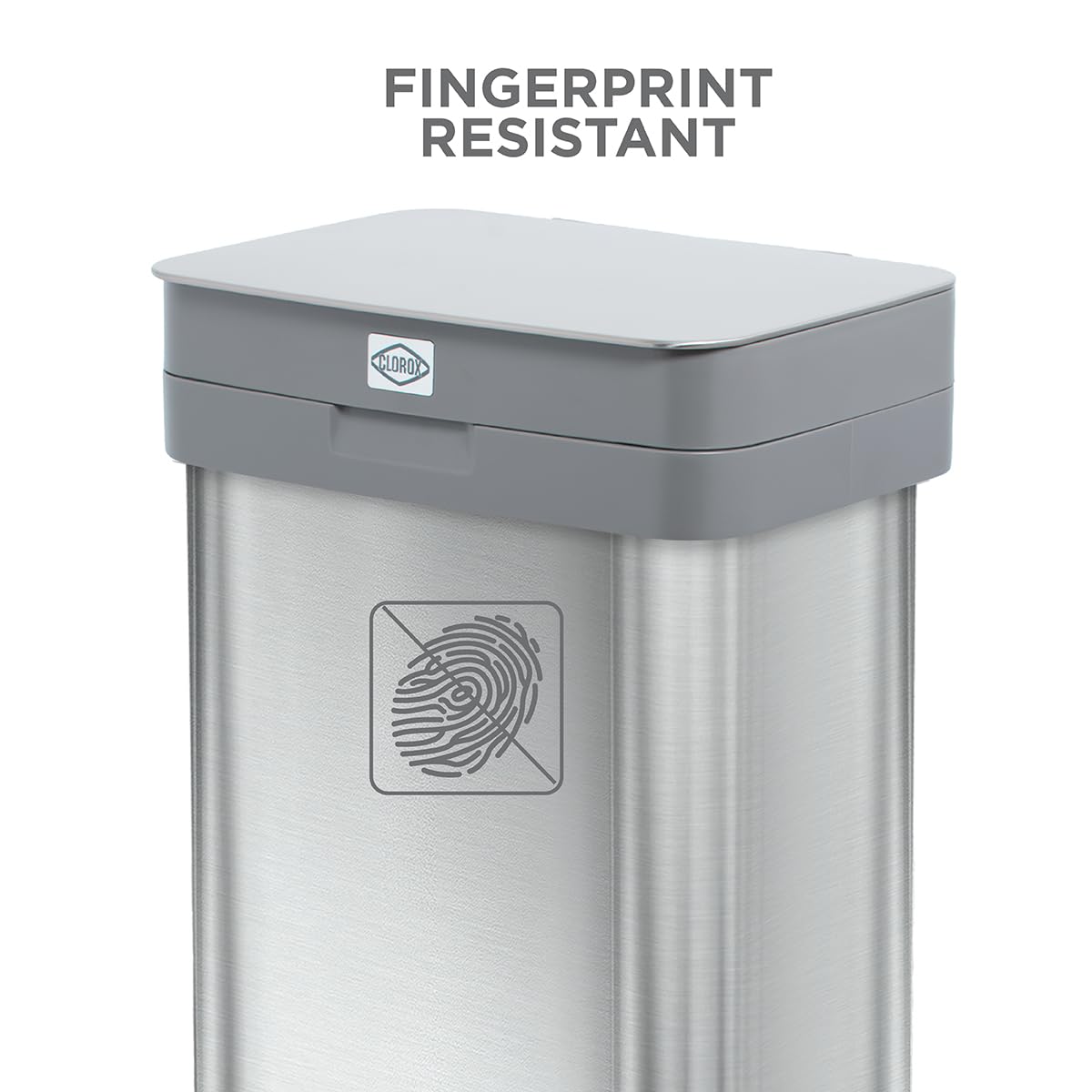 Clorox Trash Can, 13 Gallon Stainless Steel Garbage Bin with Wide Step, Silver - VMInnovations