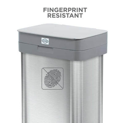 Clorox Trash Can, 13 Gallon Stainless Steel Garbage Bin with Wide Step, Silver - VMInnovations