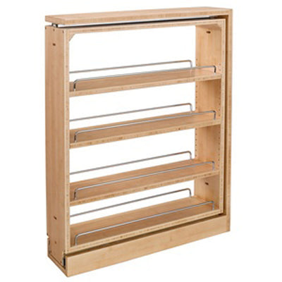 Rev-A-Shelf 432-BF-3C 3" Cabinet Base Filler Pullout Organizer, Maple (2 Pack)