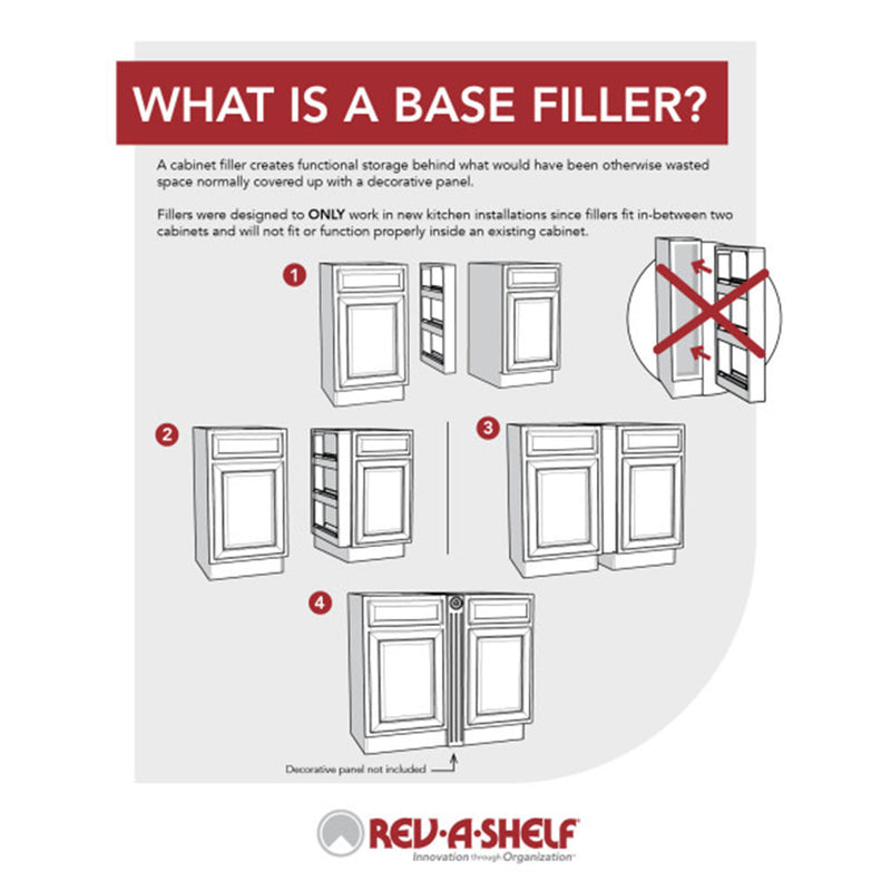 Rev-A-Shelf 6-Inch Base Filler Soft Close Pullout Organizer, Maple (Open Box)