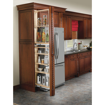 Rev-A-Shelf 6 Inch Pullout Between Cabinet Filler Maple Wood Shelf Storage