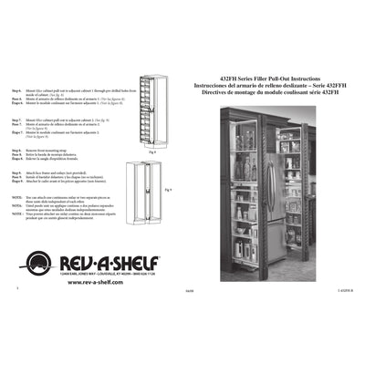 Rev-A-Shelf 6 Inch Pullout Between Cabinet Filler Maple Wood Shelf Storage