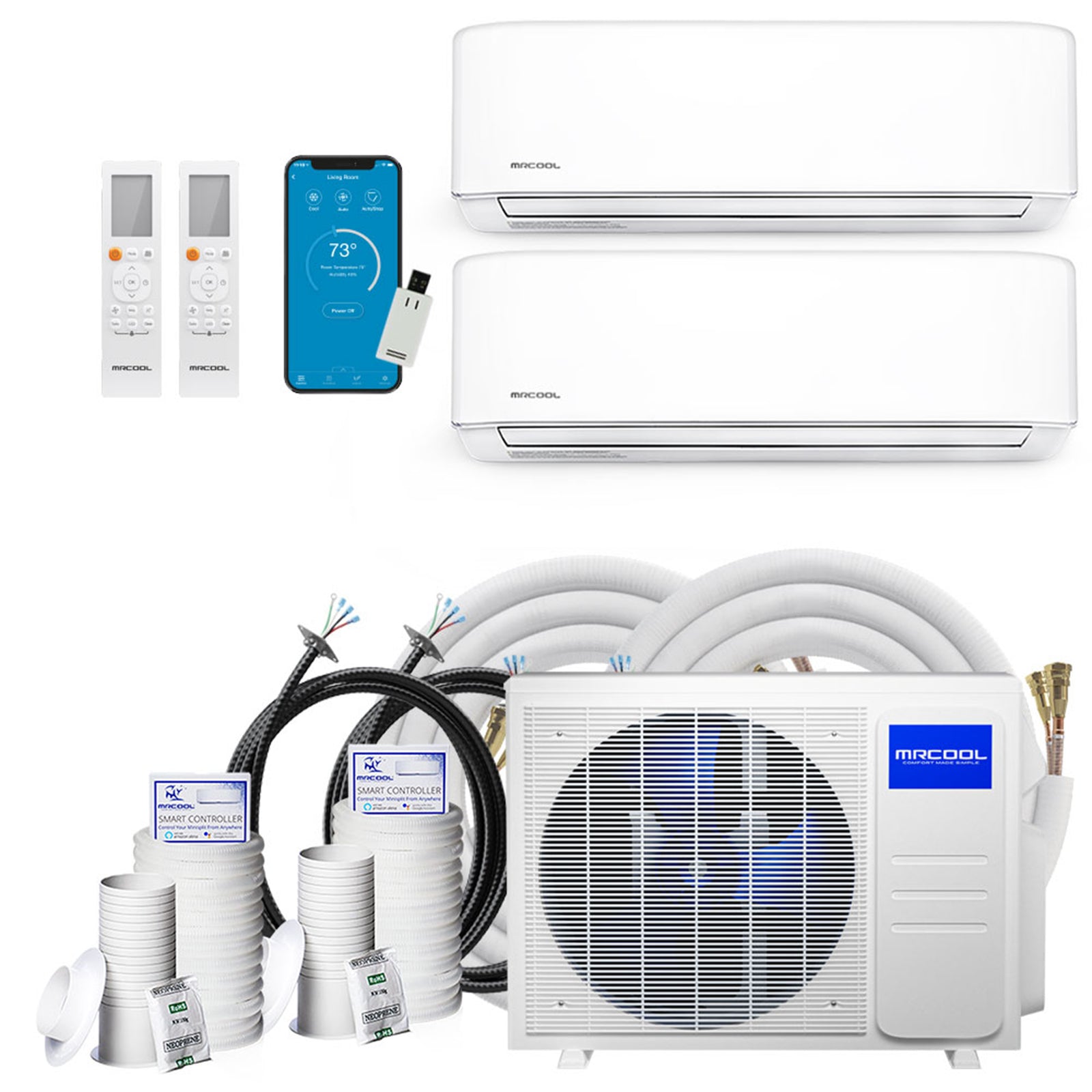 MrCool DIY 5th Gen 24K BTU Multi-Zone Ductless Mini Split Air Conditioner, White - VMInnovations