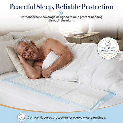 Padwell Absorbent Pads for Bed and Floor Protection, 30 x 36 Inches, 50 Count - VMInnovations