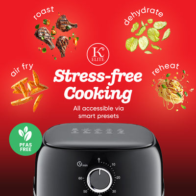 Kitchen Elite 2.5 Qt. Compact Mechanical Air Fryer, Countertop Cooker (Open Box)