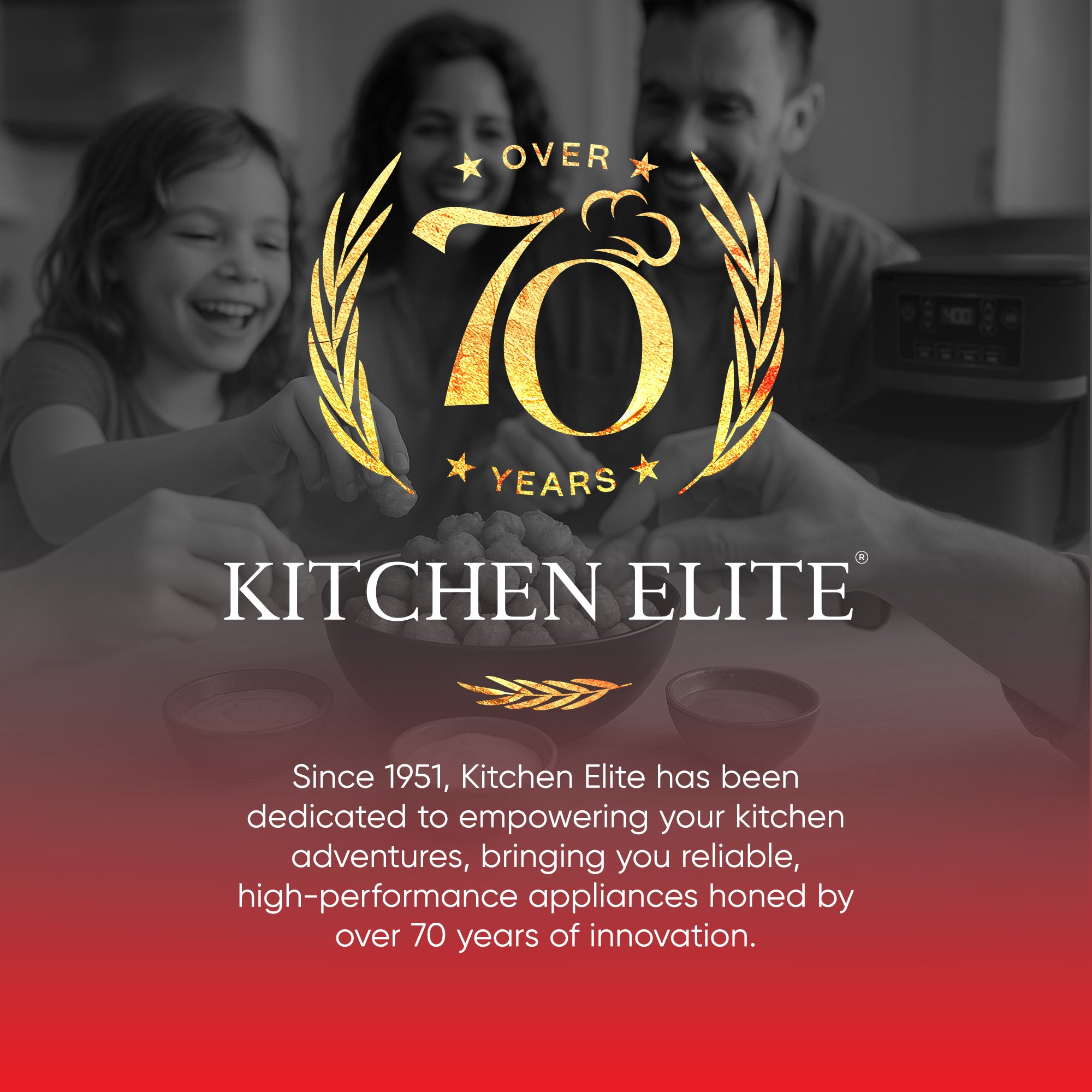 Kitchen Elite 2.5 Qt. Compact Mechanical Air Fryer, Countertop Cooker (Open Box)