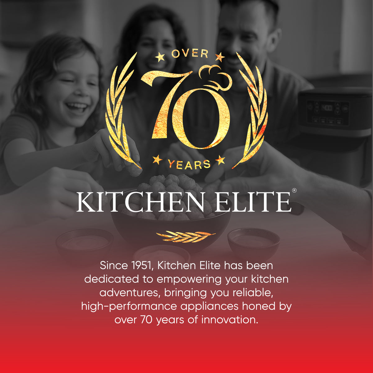 Kitchen Elite 2.5 Qt. Compact Mechanical Air Fryer, Countertop Cooker, (Used)