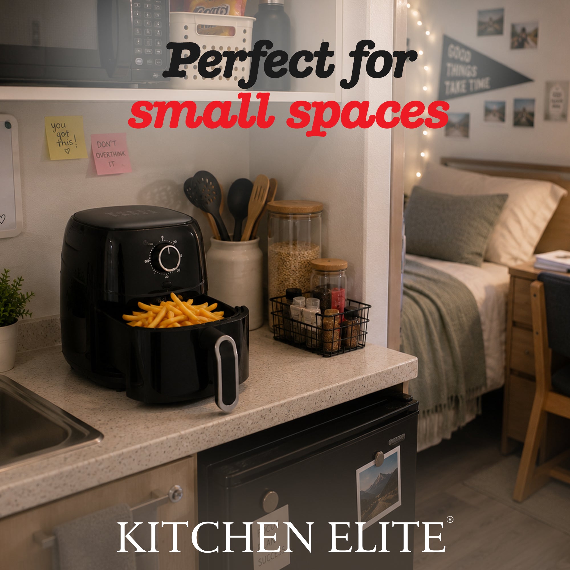 Kitchen Elite 2.5 Qt. Compact Mechanical Air Fryer, Countertop Cooker (Open Box) - VMInnovations