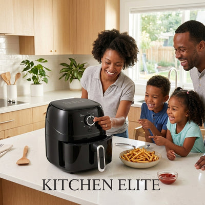 Kitchen Elite 2.5 Qt. Compact Mechanical Air Fryer, Countertop Cooker, Black - VMInnovations