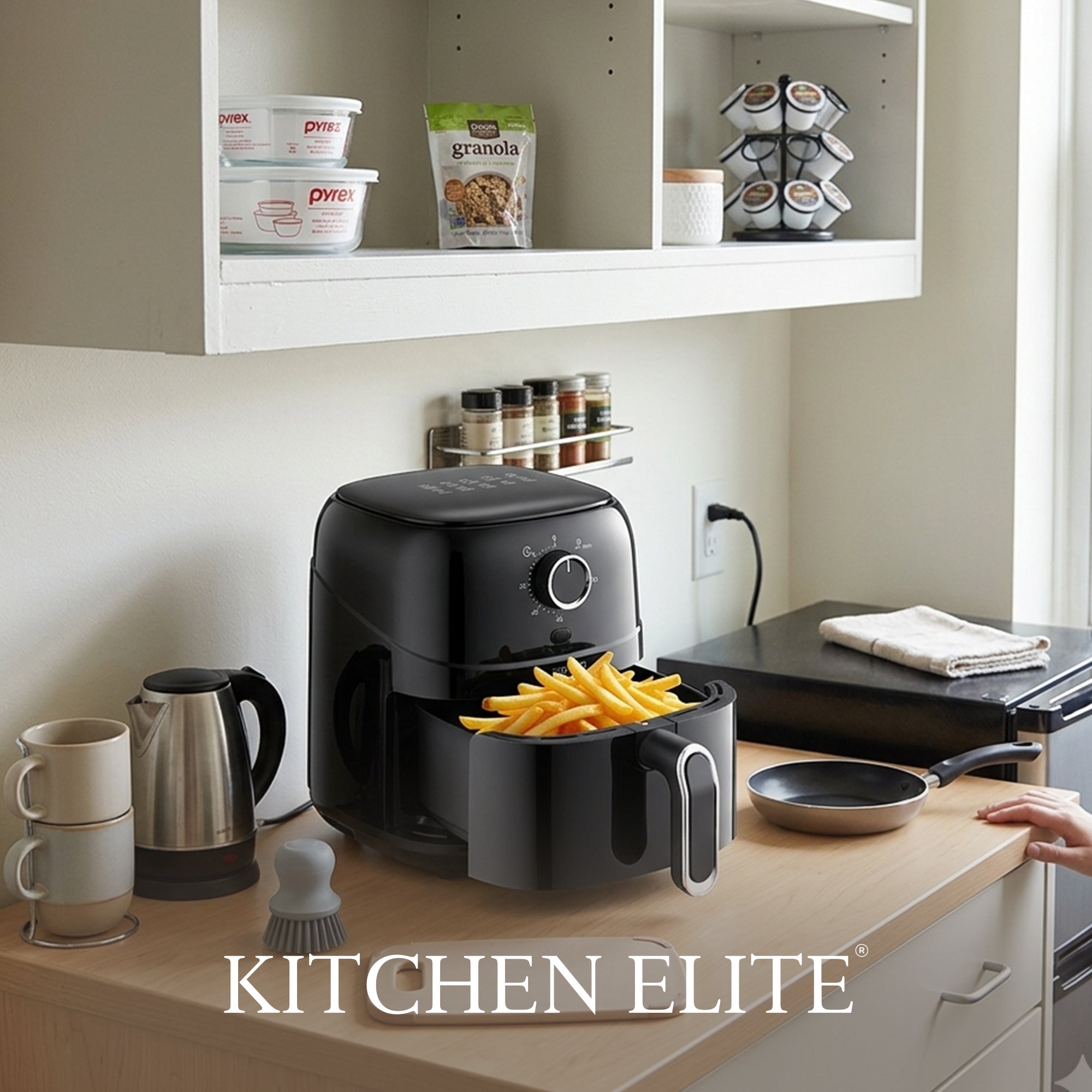 Kitchen Elite 2.5 Qt. Compact Mechanical Air Fryer, Countertop Cooker (Open Box) - VMInnovations
