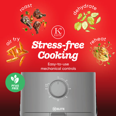 Kitchen Elite 2.2 Qt. Compact Mechanical Air Fryer, Countertop Cooker, Gray - VMInnovations