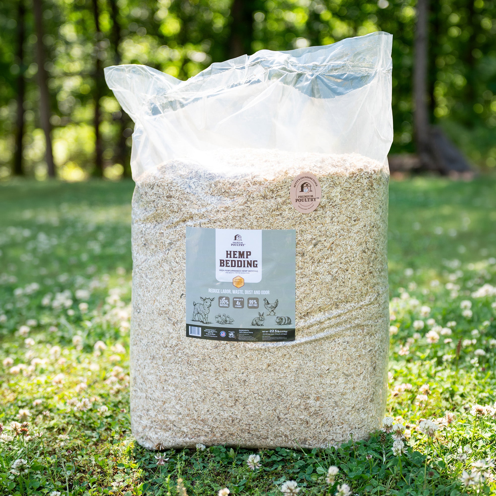 Premium Poultry 2 Pack Hemp Bedding Absorbent Chicken Coop Substrate, 22.5 Lb - VMInnovations