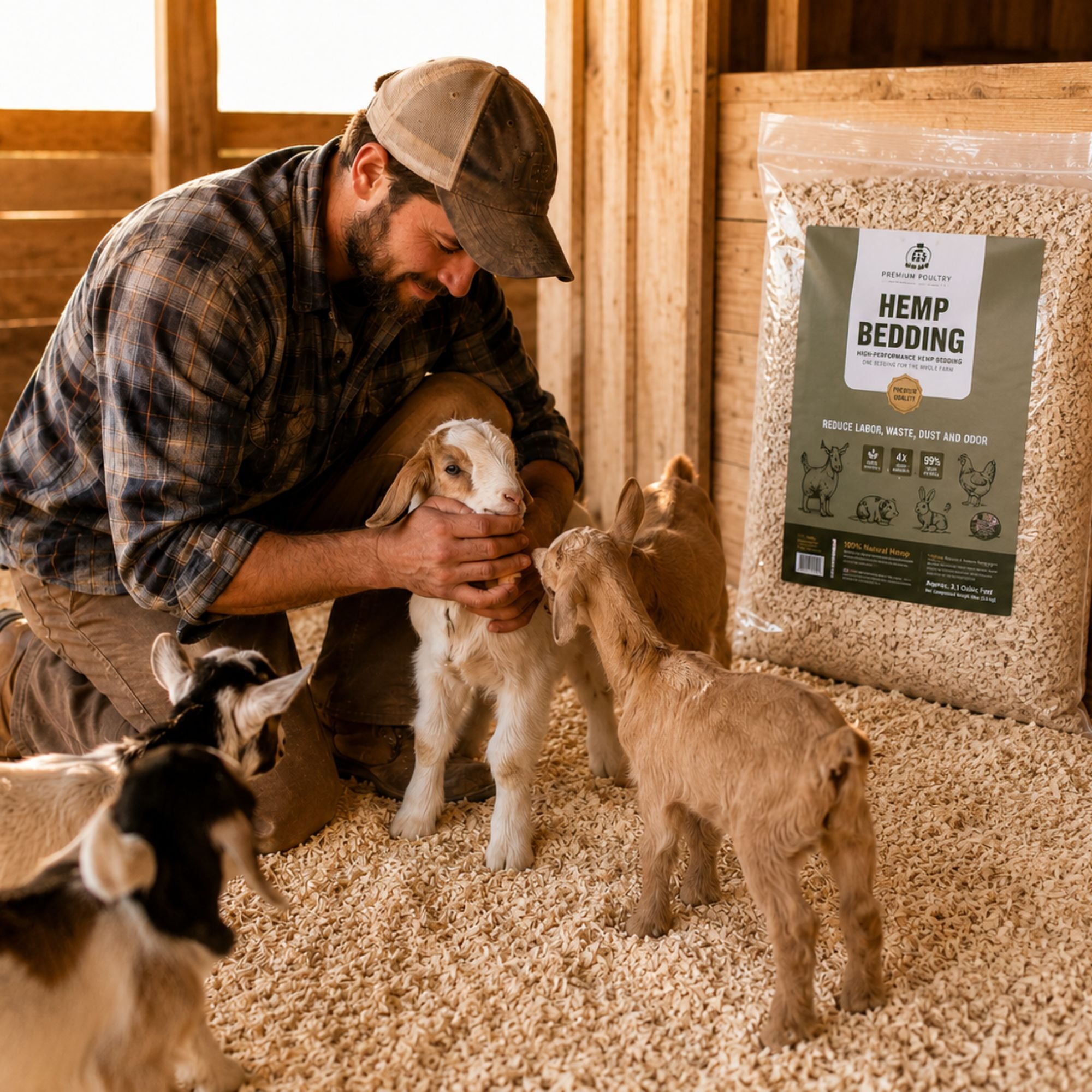 Premium Poultry 2 Pack Hemp Bedding Absorbent Chicken Coop Substrate, 22.5 Lb