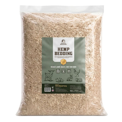 Premium Poultry Hemp Bedding Low Dust Absorbent Chicken Coop Substrate, 22.5 Lb
