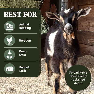 Premium Poultry Hemp Bedding Low Dust Absorbent Chicken Coop Substrate, 22.5 Lb