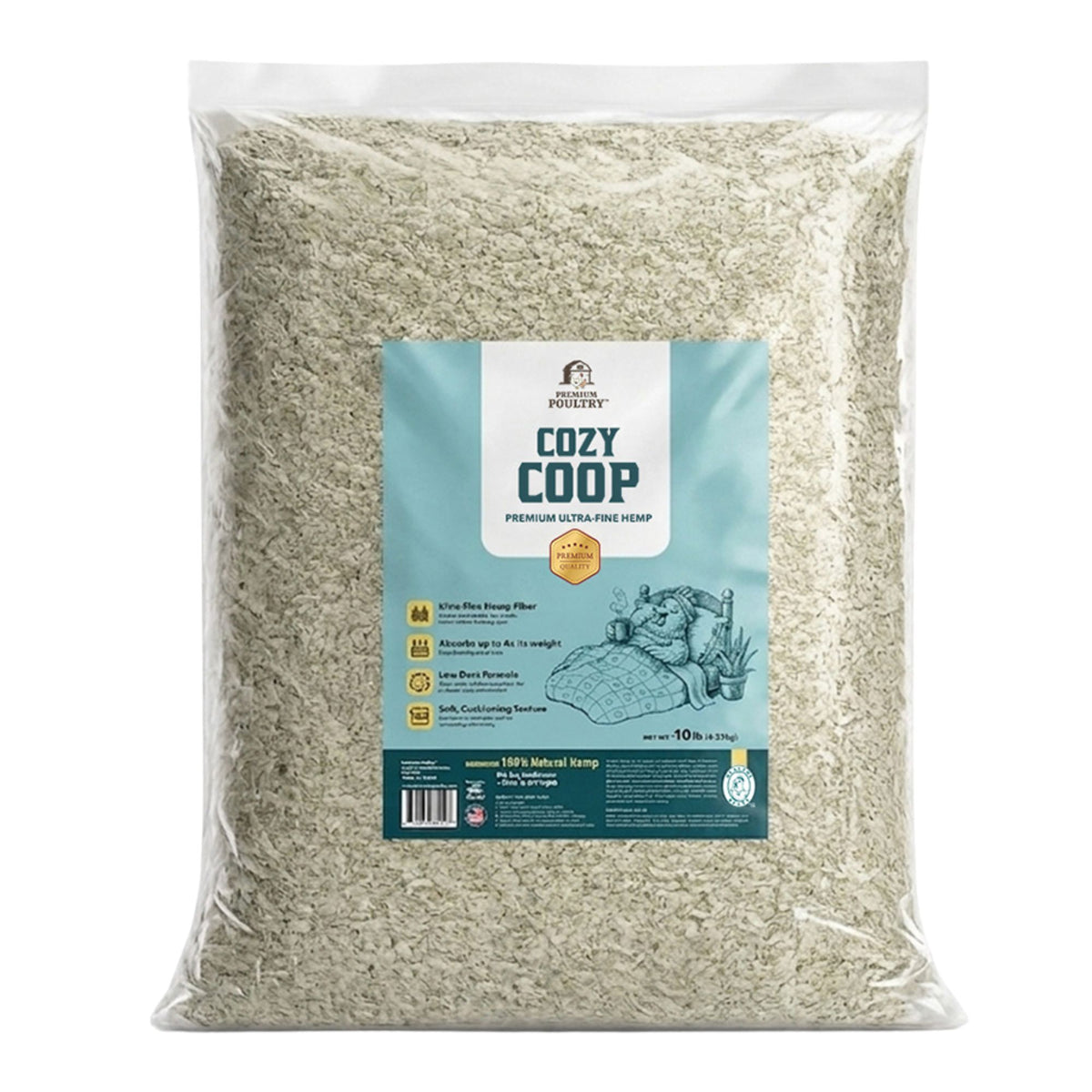 10 Lb Bag Hemp Cozy Coop Siftable Chicken Bedding for Coops (Open Box) - VMInnovations