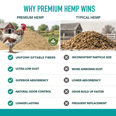 Premium Poultry 10 Lb Bag Hemp Cozy Coop Siftable Chicken Bedding for Coops