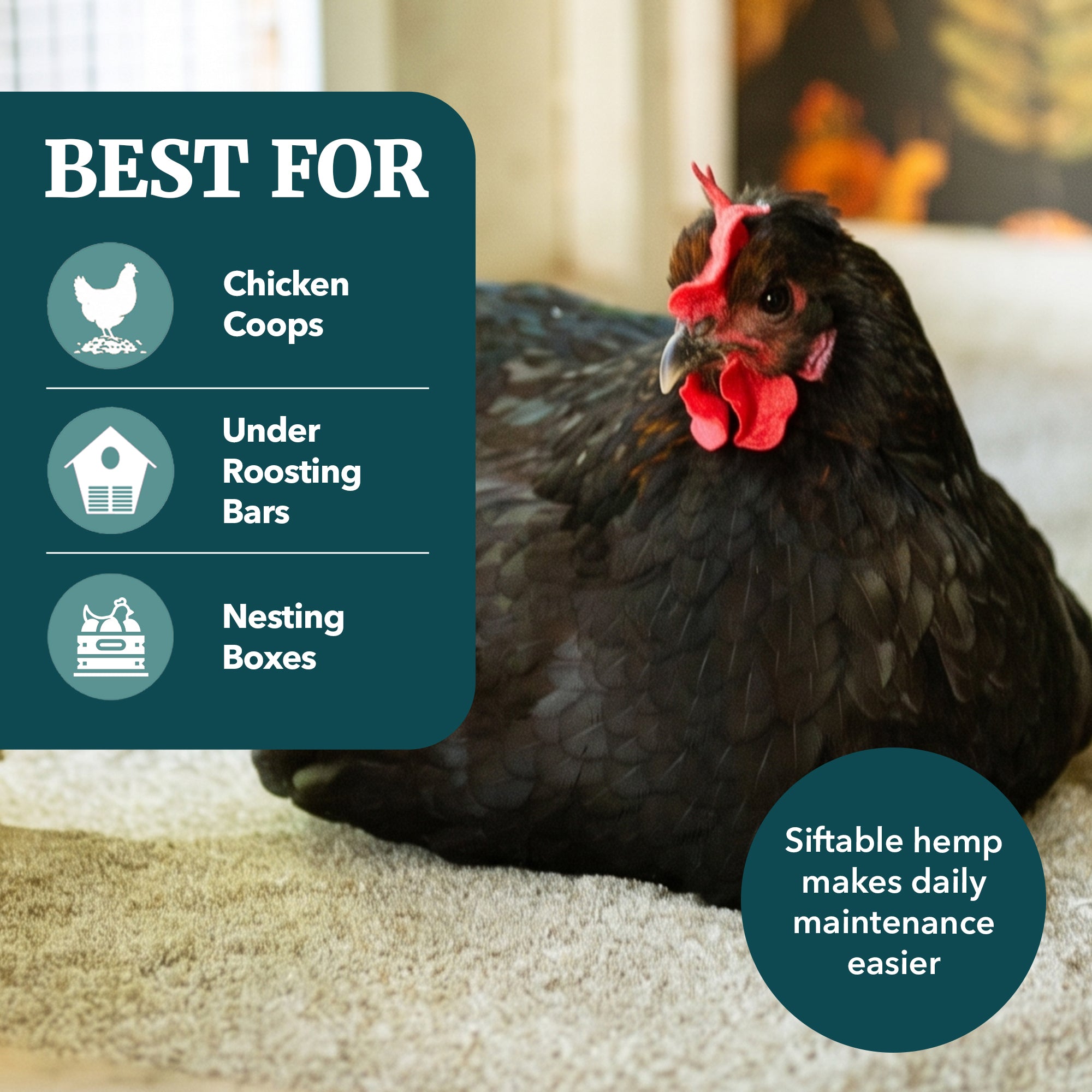 Premium Poultry 10 Lb Bag Hemp Cozy Coop Siftable Chicken Bedding for Coops