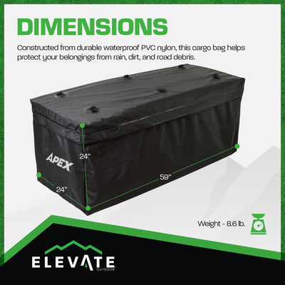 Apex Extra Large Roof Cargo Bag, Self-Sealing Zipper & Flap Cover, (Used)