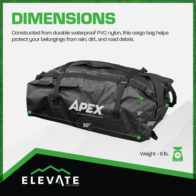 Apex Flexible Roof Top Cargo Bag with Included Tie Down Straps, (Open Box) - VMInnovations