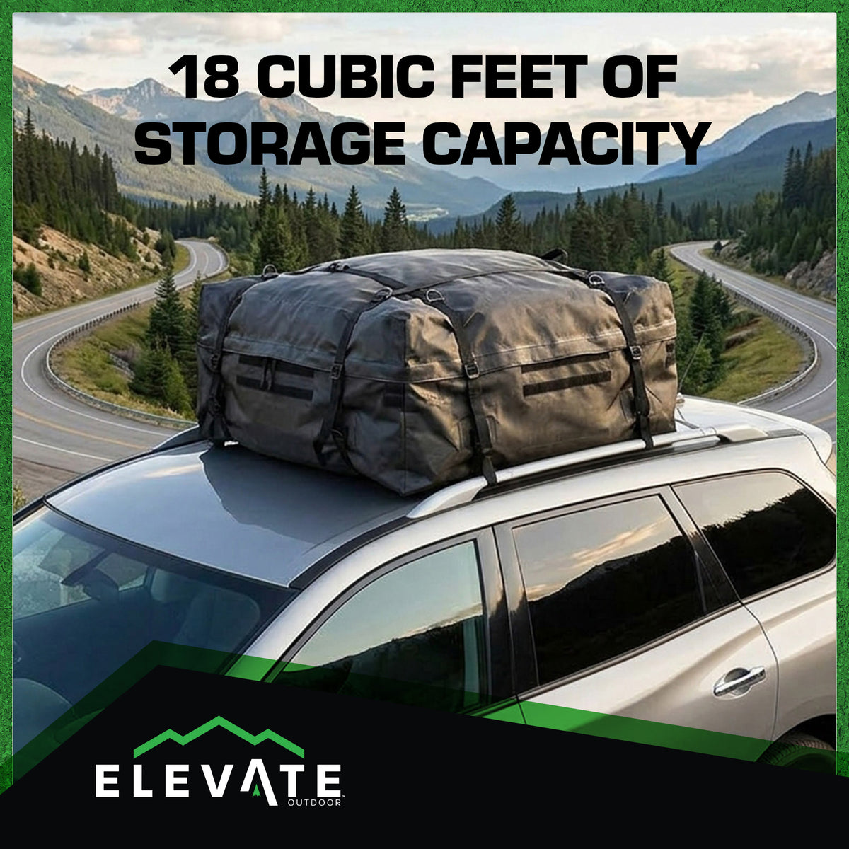 Apex Expandable Roof Top Cargo Bag with Included Tie Down Straps, (Open Box) - VMInnovations