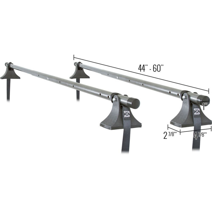 Apex Steel Universal Telescoping Strap-Attached Roof Cross Bars, 44" to 60" Wide - VMInnovations
