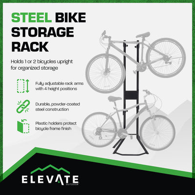 Elevate Outdoor Bike Storage Rack, Vertical Steel Frame Garage Stand (Open Box) - VMInnovations