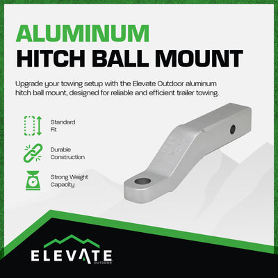 Elevate Outdoor Aluminum Hitch Ball Mount for 2" Receiver, Heavy Duty Tow Mount - VMInnovations