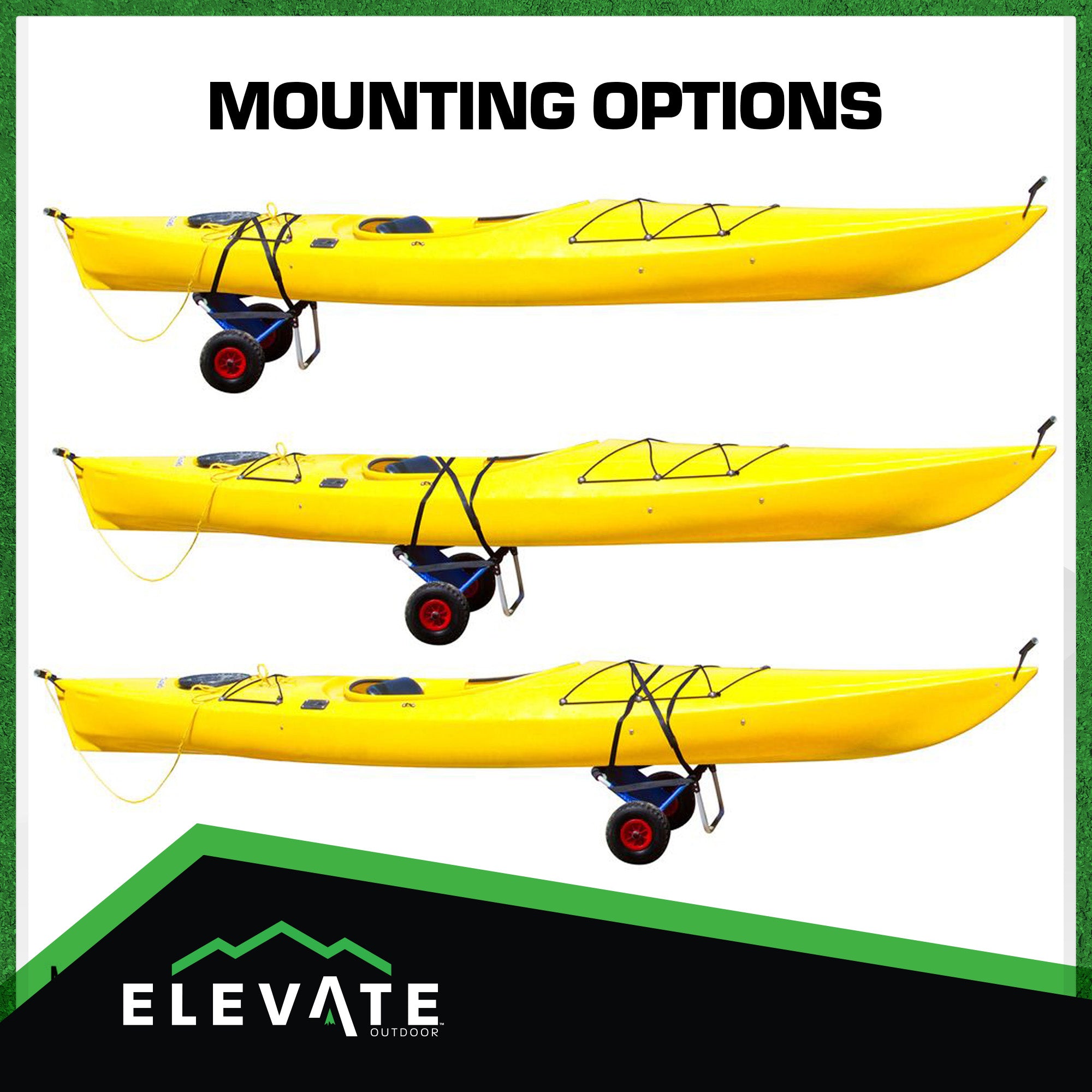 Elevate Outdoors Kayak and Canoe Dolly Cart with Seat, 220 lb Capacity, (Used) - VMInnovations
