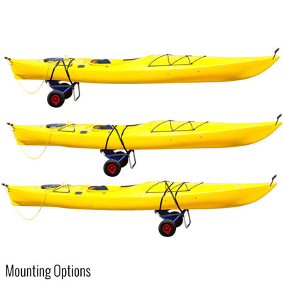 Elevate Outdoors Kayak and Canoe Dolly Cart with Seat, 220 lb Capacity, Blue - VMInnovations