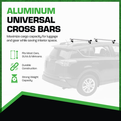 Elevate Outdoor 48.5" Aluminum Universal Cross Bars with 200 lb (Open Box) - VMInnovations