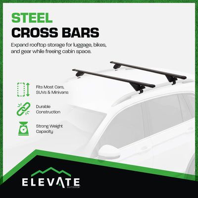 Elevate Outdoor Steel Cross Bars with 200 lb. Cap and Lockable Design (Open Box) - VMInnovations