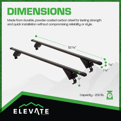 Elevate Outdoor Steel Cross Bars with 200 lb. Cap and Lockable Design (Open Box) - VMInnovations