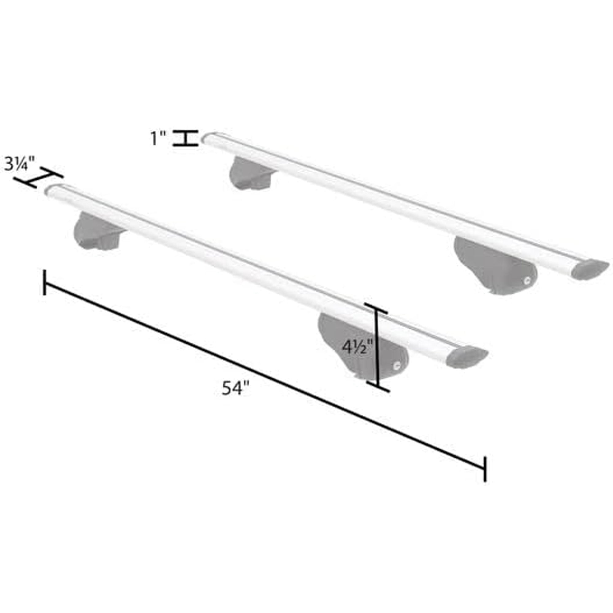 Elevate Outdoor 54" Aluminum Cross Bars w/ 195 lb. Capacity & Protective Clamps - VMInnovations