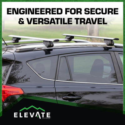 Elevate Outdoor Aluminum Cross Bars w/195 lb. Cap & Protective Clamps (Open Box)