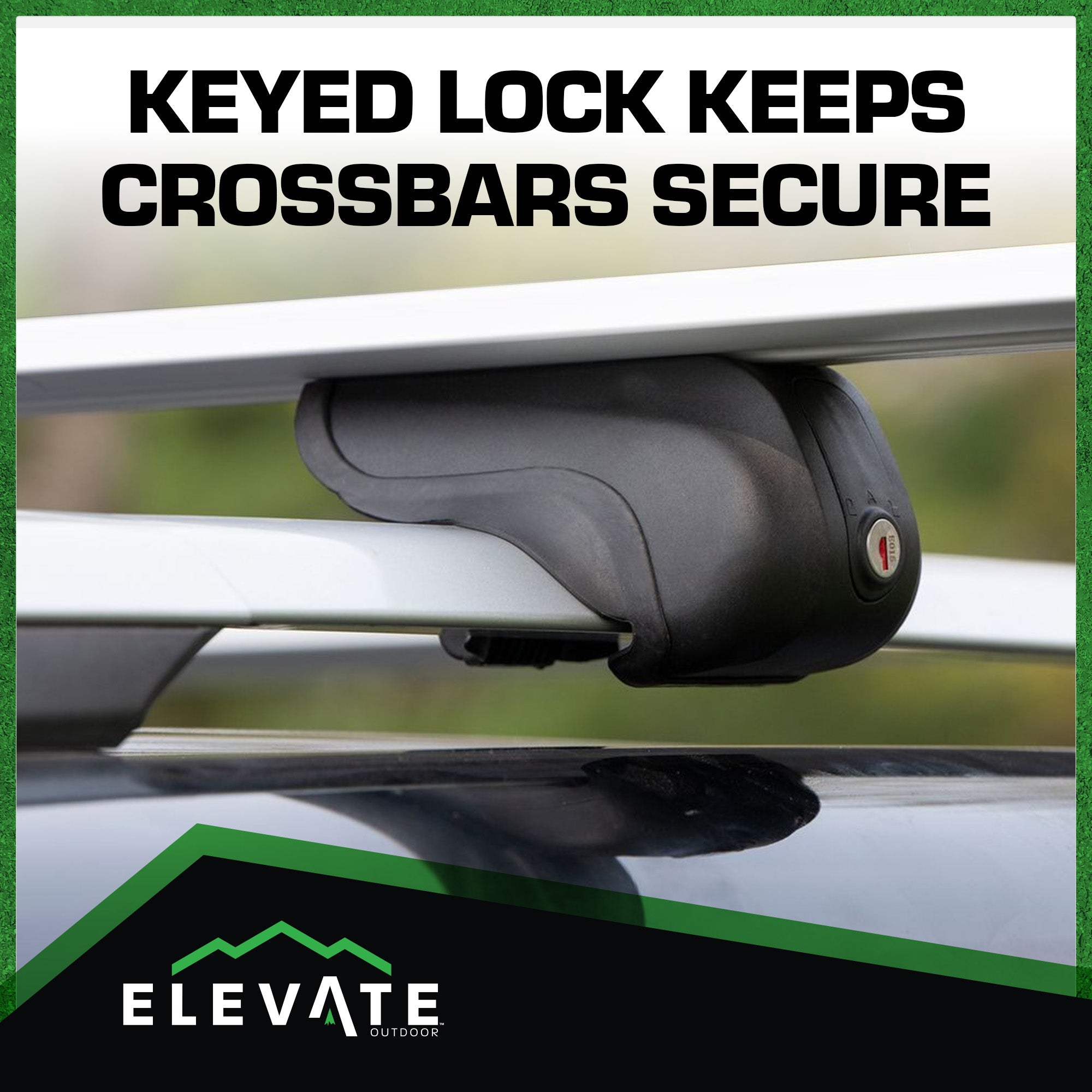 Elevate Outdoor Aluminum Cross Bars w/195 lb. Cap & Protective Clamps (Open Box)