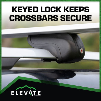 Elevate Outdoor Aluminum Cross Bars w/195 lb. Cap & Protective Clamps (Open Box)