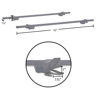 Elevate Outdoor 52" Steel Cross Bars with 110 lb. Capacity & Lockable Design - VMInnovations