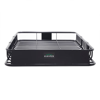 Elevate Outdoor Steel Roof Cargo Basket with Wind Fairing, XL, 150 lb Capacity - VMInnovations