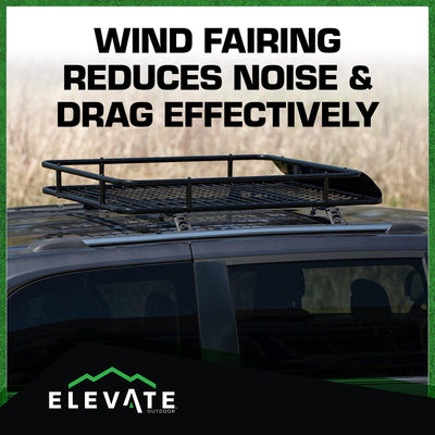 Elevate Outdoor Steel Cargo Roof Basket w/ Wind Fairing, 42" x 36" Storage Space - VMInnovations
