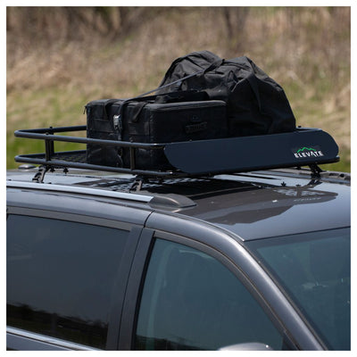 Elevate Outdoor Steel Cargo Roof Basket w/ Wind Fairing, 42" x 36" Storage Space - VMInnovations