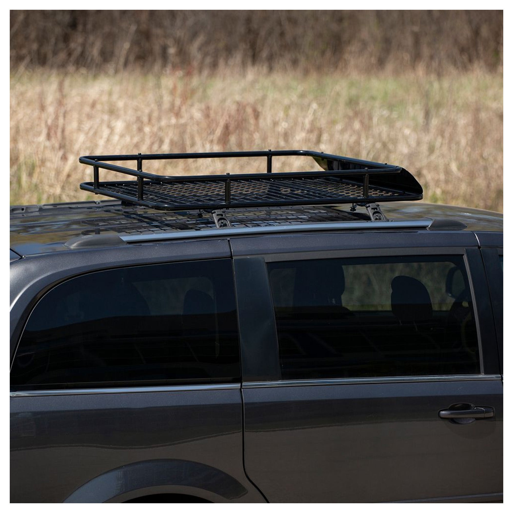 Elevate Outdoor Steel Cargo Roof Basket w/ Wind Fairing, 42" x 36" Storage Space - VMInnovations
