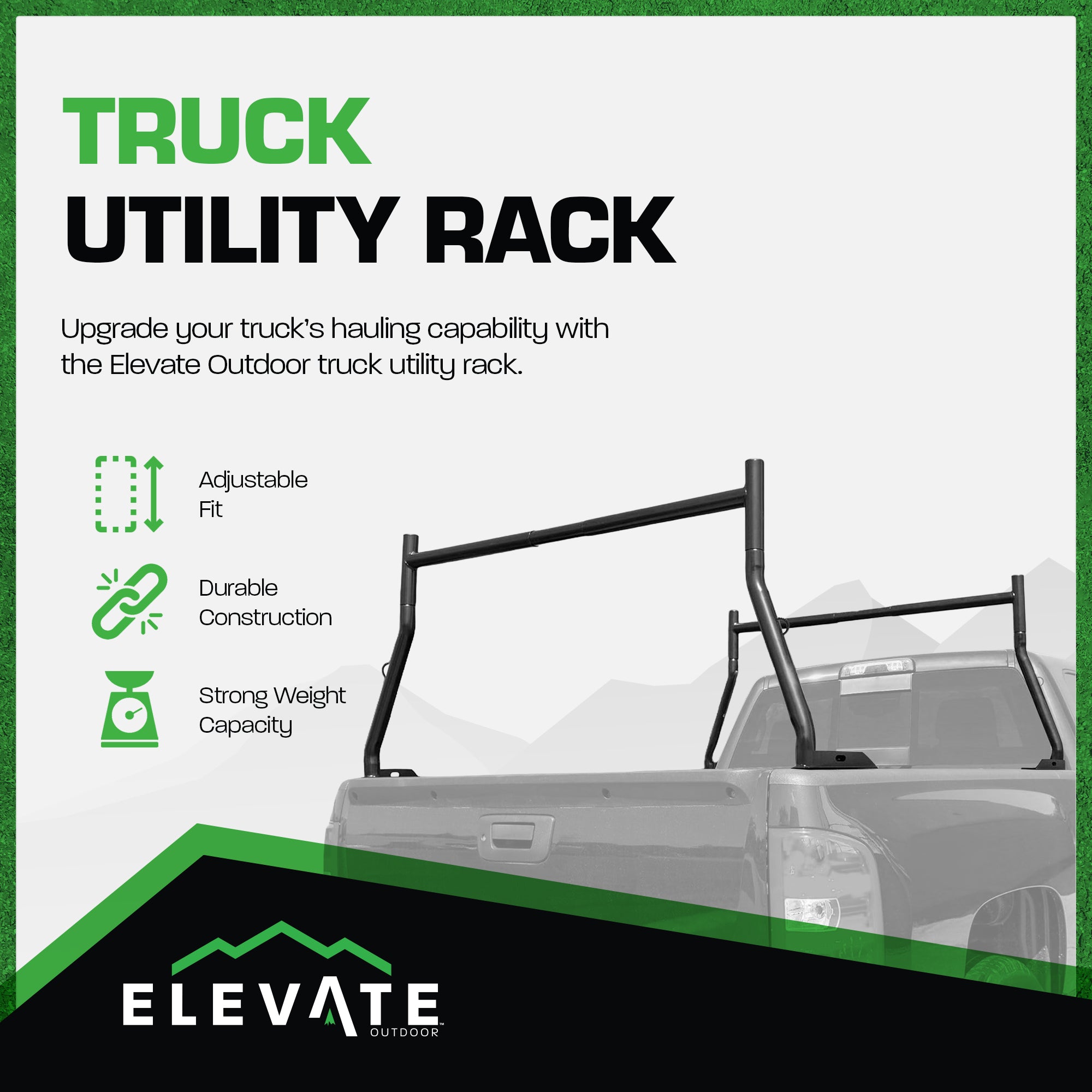 Truck Rack Aluminum Adjustable Pickup Bed Utility Rack for Cargo (Open Box)