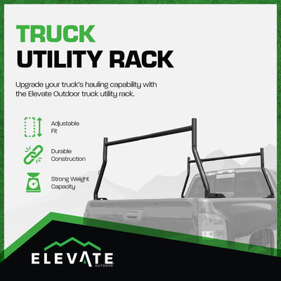 Truck Rack Aluminum Adjustable Pickup Bed Utility Rack for Cargo (Open Box)