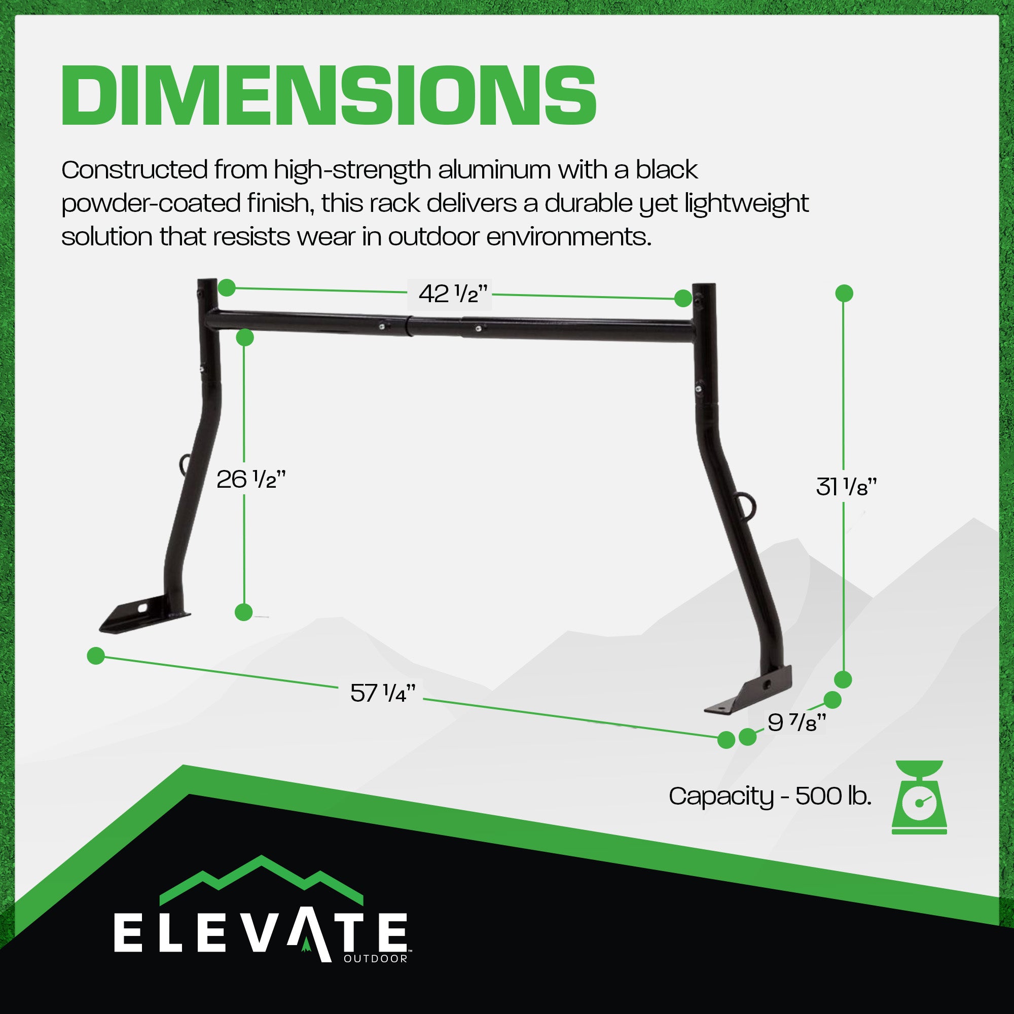 Truck Rack Aluminum Adjustable Pickup Bed Utility Rack for Cargo (Open Box)
